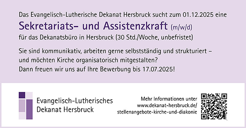 Stellenanzeige für Sekretariatskraft