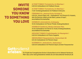 Postkarte mit allen Gottesdiensten im Dekanat