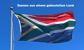 Fahne Südafrika mit Titel