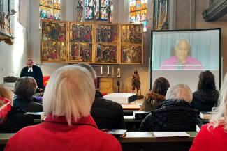 Ein Bild aus dem Gottesdienst während der Videobotschat