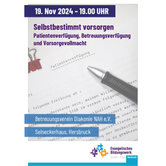 Plakat Selbstbestimmt vorsorgen