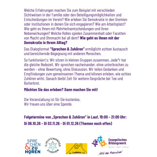 Rückseite Flyer Sprechen und Zuhören